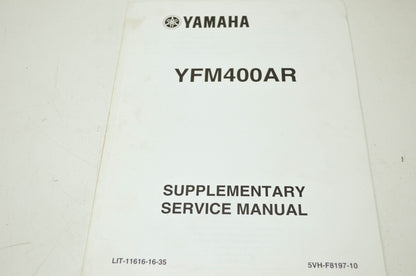 OEM Yamaha LIT-11616-16-35 YFM400AR Service Manual Supplement