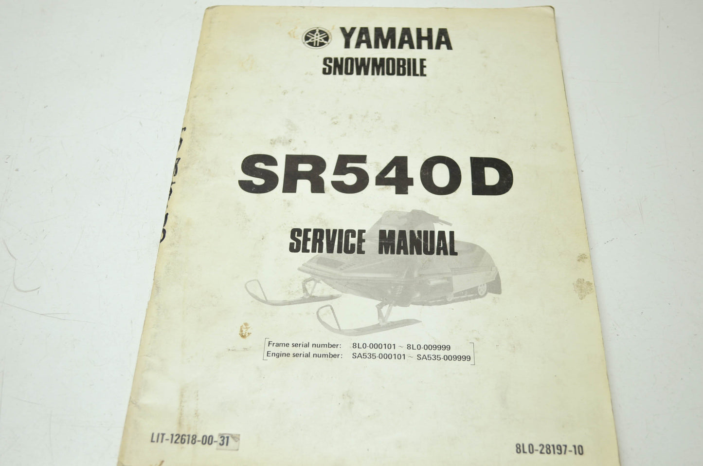 OEM Yamaha LIT-12618-00-31 Service Manual SR540D