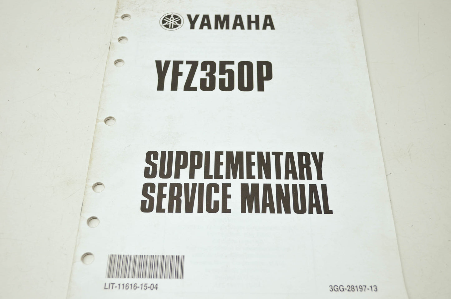 OEM Yamaha LIT-11616-15-04 YFZ350P-S Service Manual Supplement
