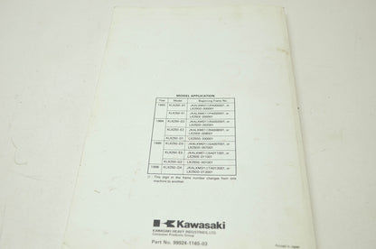 OEM Kawasaki 99924-1165-03 Service Manual KLX250D