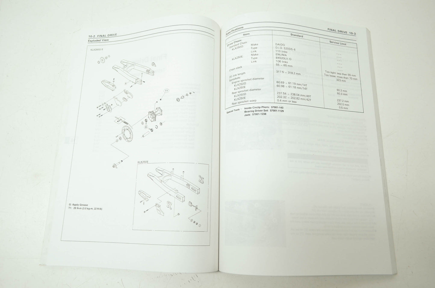 OEM Kawasaki 99924-1165-03 Service Manual KLX250D