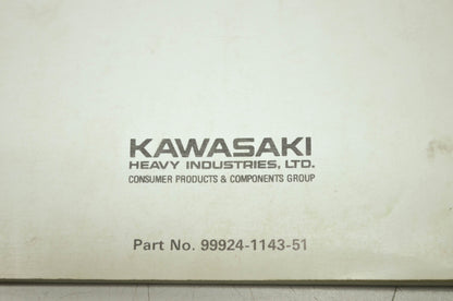 OEM Kawasaki 99924-1143-51 Service Manual Supplement KDX250D