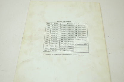 OEM Kawasaki 99924-1051-08 Service Manual KL250D