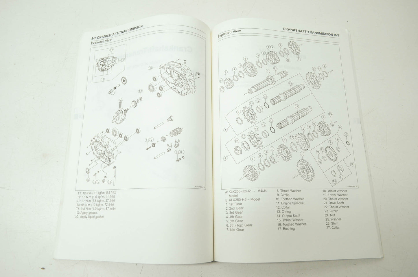 OEM Kawasaki 99924-1240-55 Service Manual Supplement KLX250H/J