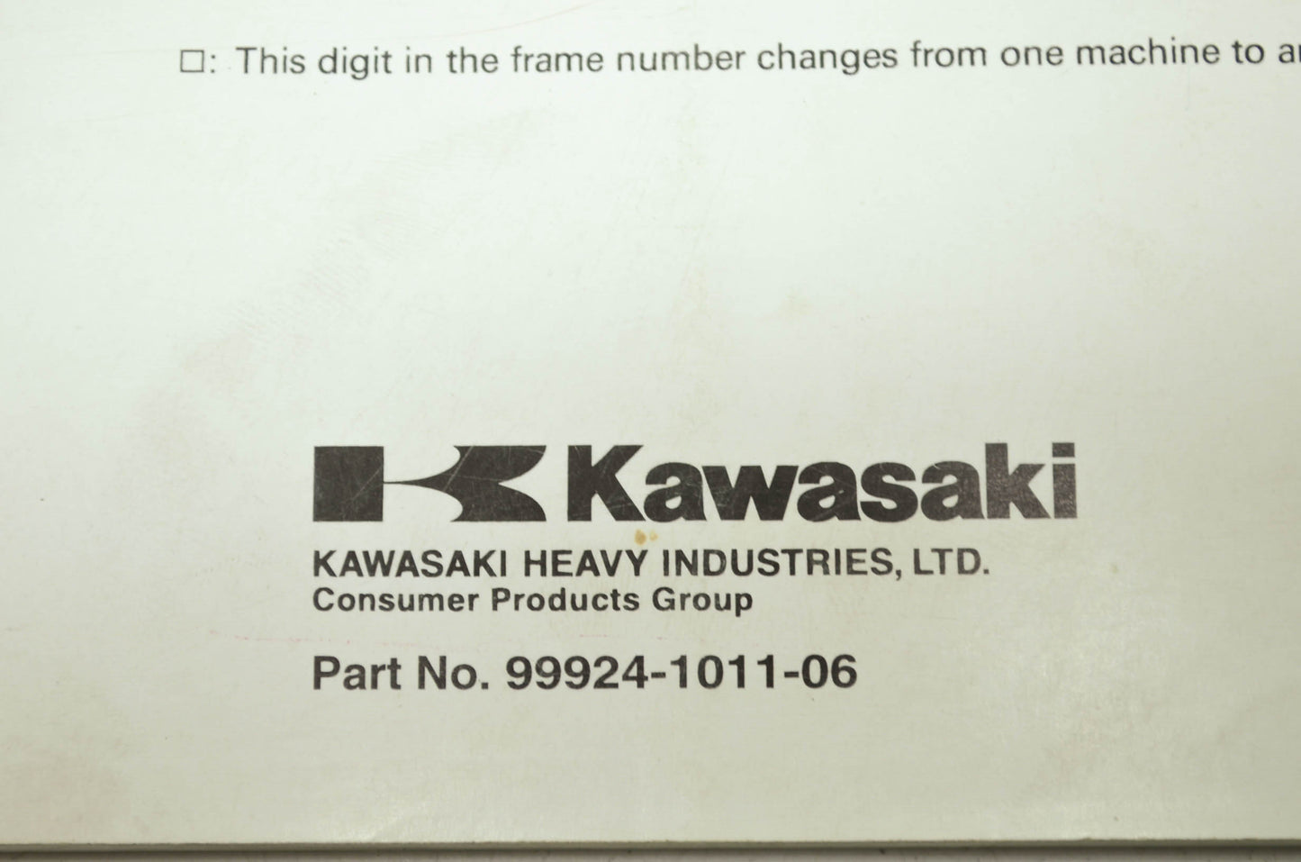 OEM Kawasaki 99924-1011-06 Service Manual KE100
