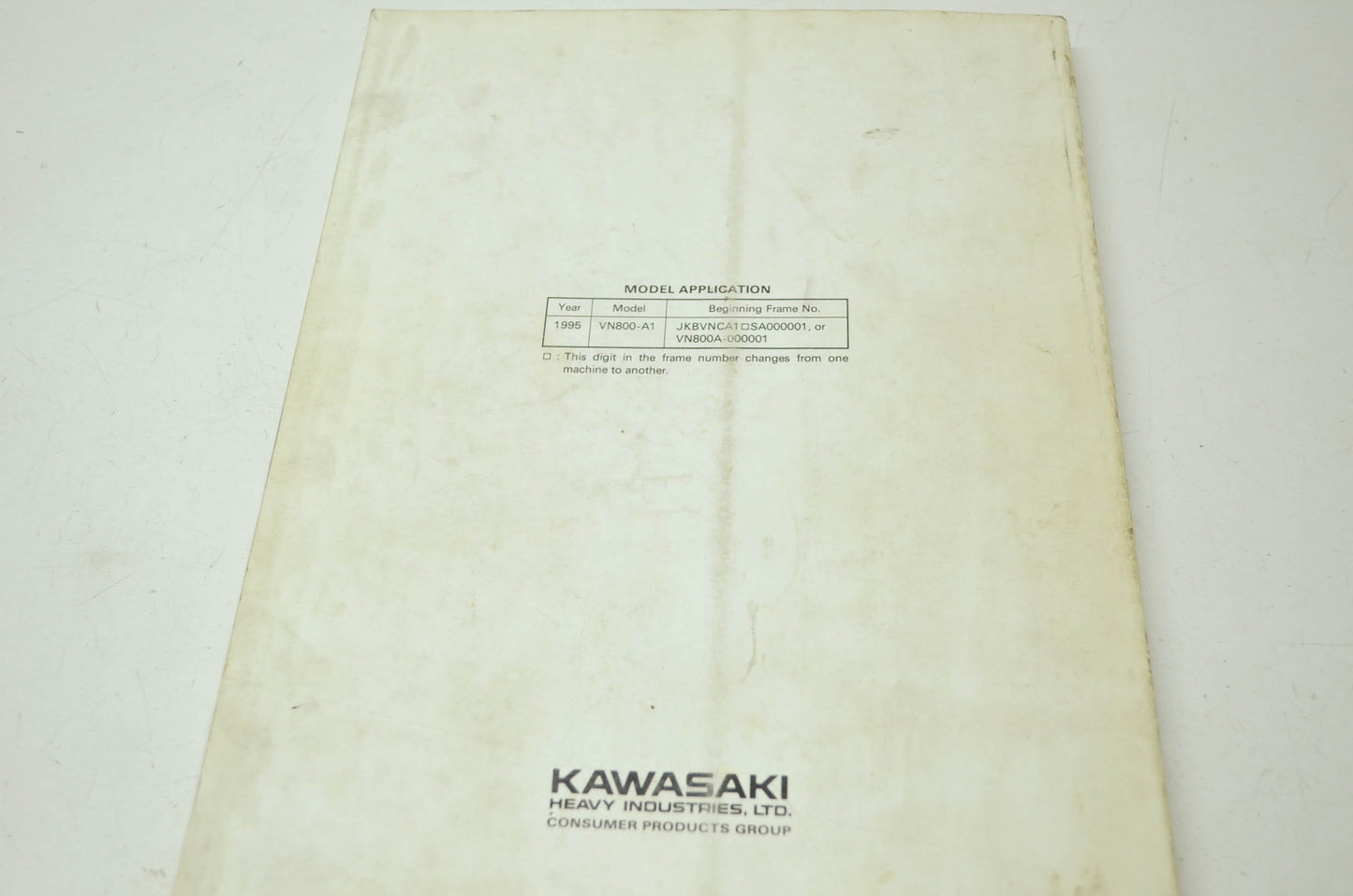 OEM Kawasaki 99924-1183-01 Service Manual VN800A