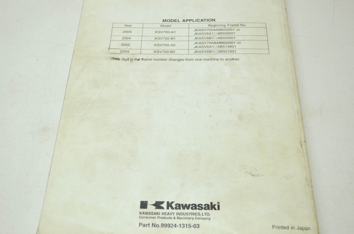 Kawasaki KFX700 Service Manual