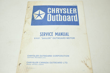 Chrysler Outboard 6HP Sailor Motor Service Manual