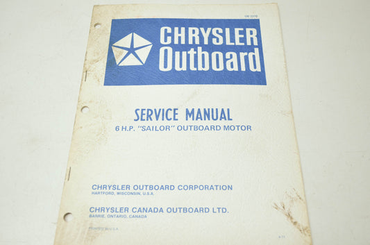 Chrysler Outboard 6HP Sailor Motor Service Manual