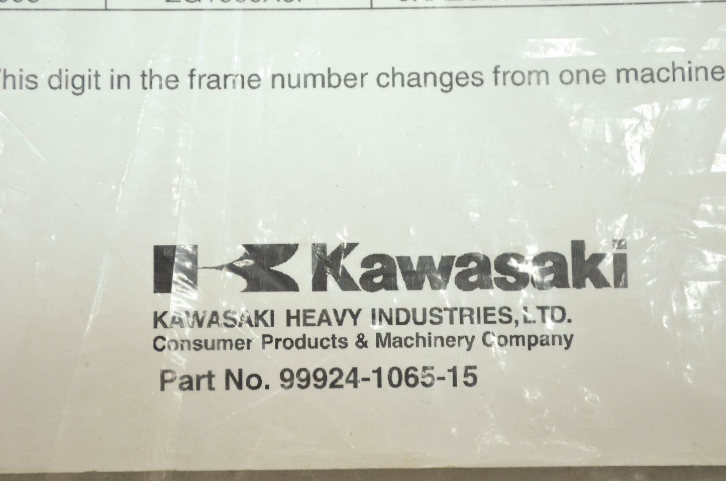 OEM Kawasaki 99924-1065-15 Service Manual ZG1000A NOS
