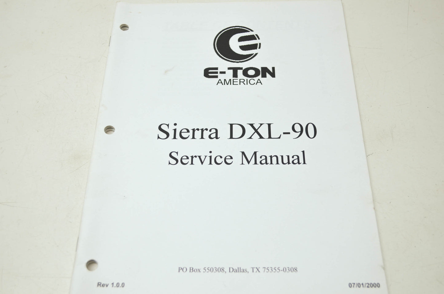 E-Ton Sierra DXL-90 Service Manual