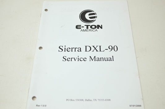 E-Ton Sierra DXL-90 Service Manual