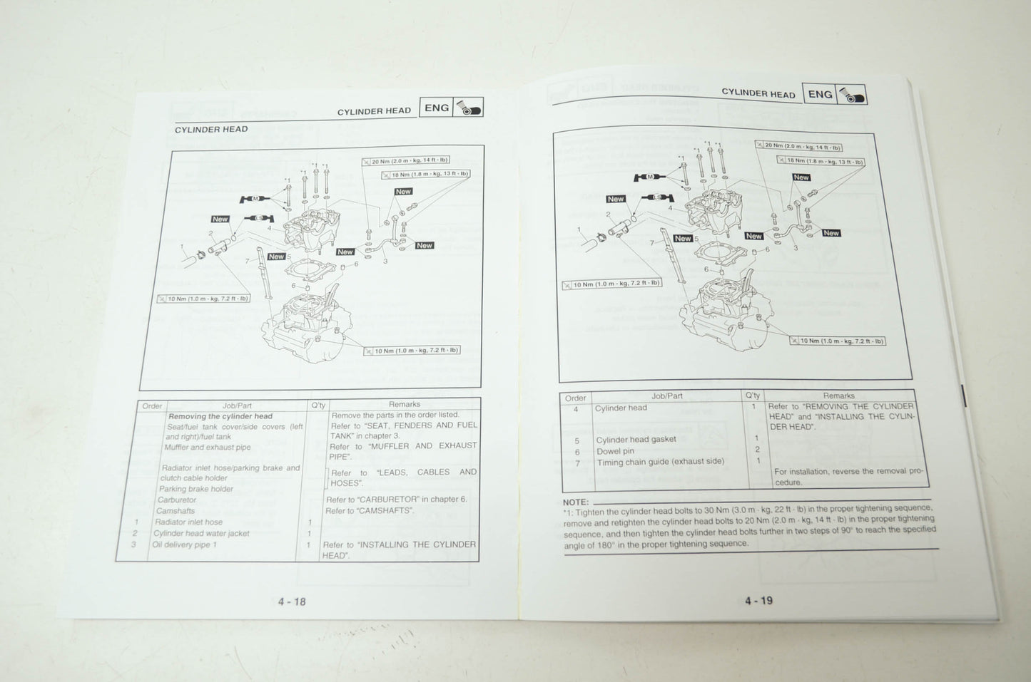 OEM Yamaha LIT-11616-17-11 Service Manual YFZ450S