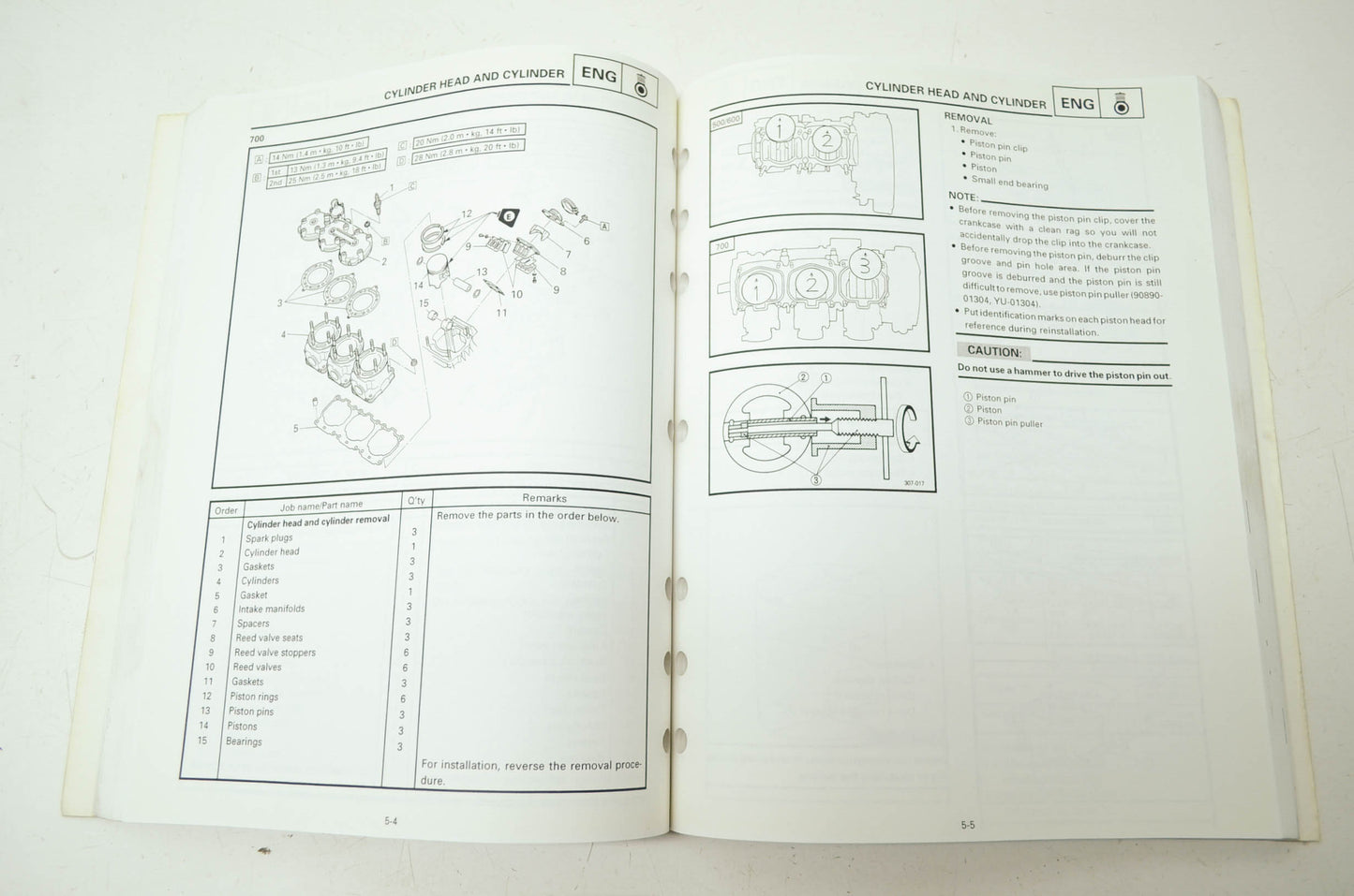 OEM Yamaha LIT-12618-01-83 Service Manual VTVX500600700A MM