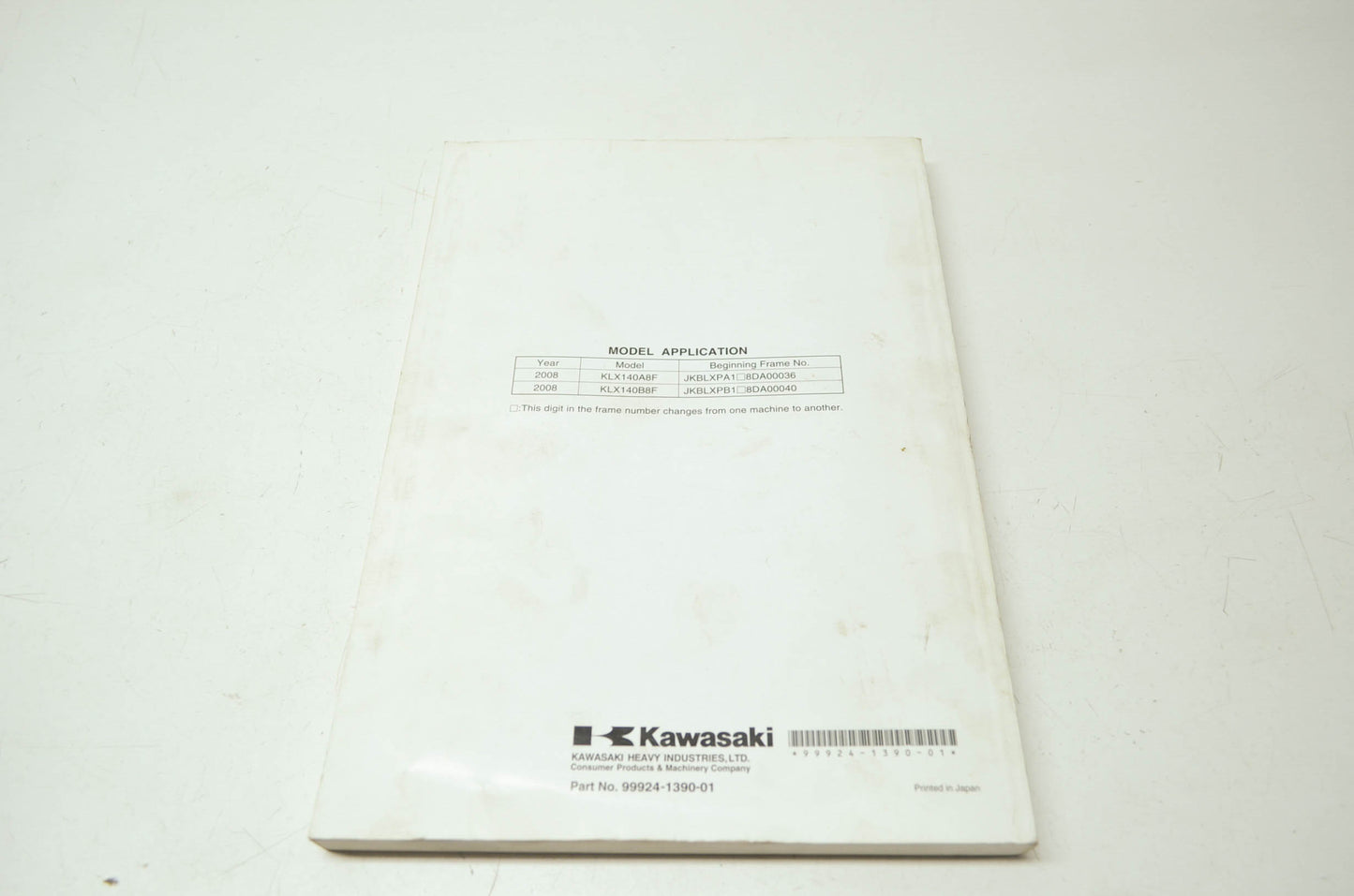 Kawasaki KLX140 KLX140L Service Manual