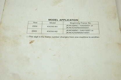 OEM Kawasaki 99924-1324-03 Service Manual KX250N