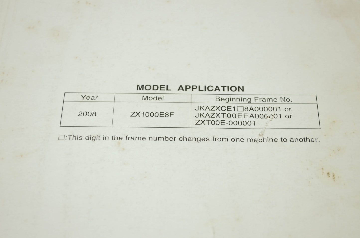 OEM Kawasaki 99924-1388-01 Service Manual ZX1000F