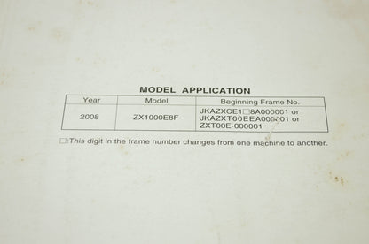 OEM Kawasaki 99924-1388-01 Service Manual ZX1000F