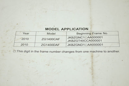 OEM Kawasaki 99924-1431-31 Service Manual ZG1400C/D