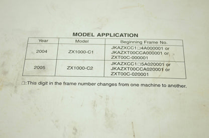 OEM Kawasaki 99924-1322-02 Service Manual ZX1000C