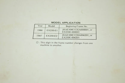 OEM Kawasaki 99924-1066-01 Service Manual EX250E/F EL250B/E