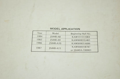 OEM Kawasaki 99924-1091-51 Service Manual Supplement JS440A11