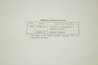OEM Kawasaki 99924-1225-01 Service Manual ZX900C