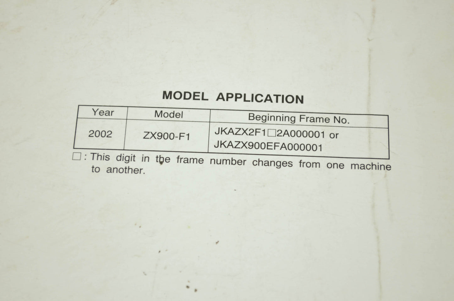 OEM Kawasaki 99924-1280-01 Service Manual ZX900F