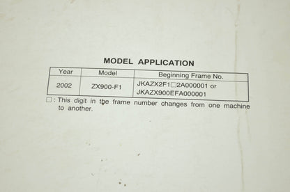 OEM Kawasaki 99924-1280-01 Service Manual ZX900F