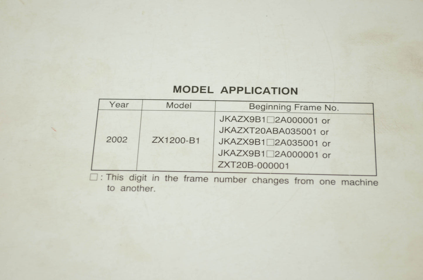 OEM Kawasaki 99924-1278-01 Service Manual ZX1200B