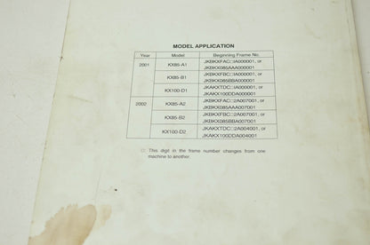 OEM Kawasaki 99924-1265-02 Service Manual KX85A/100D