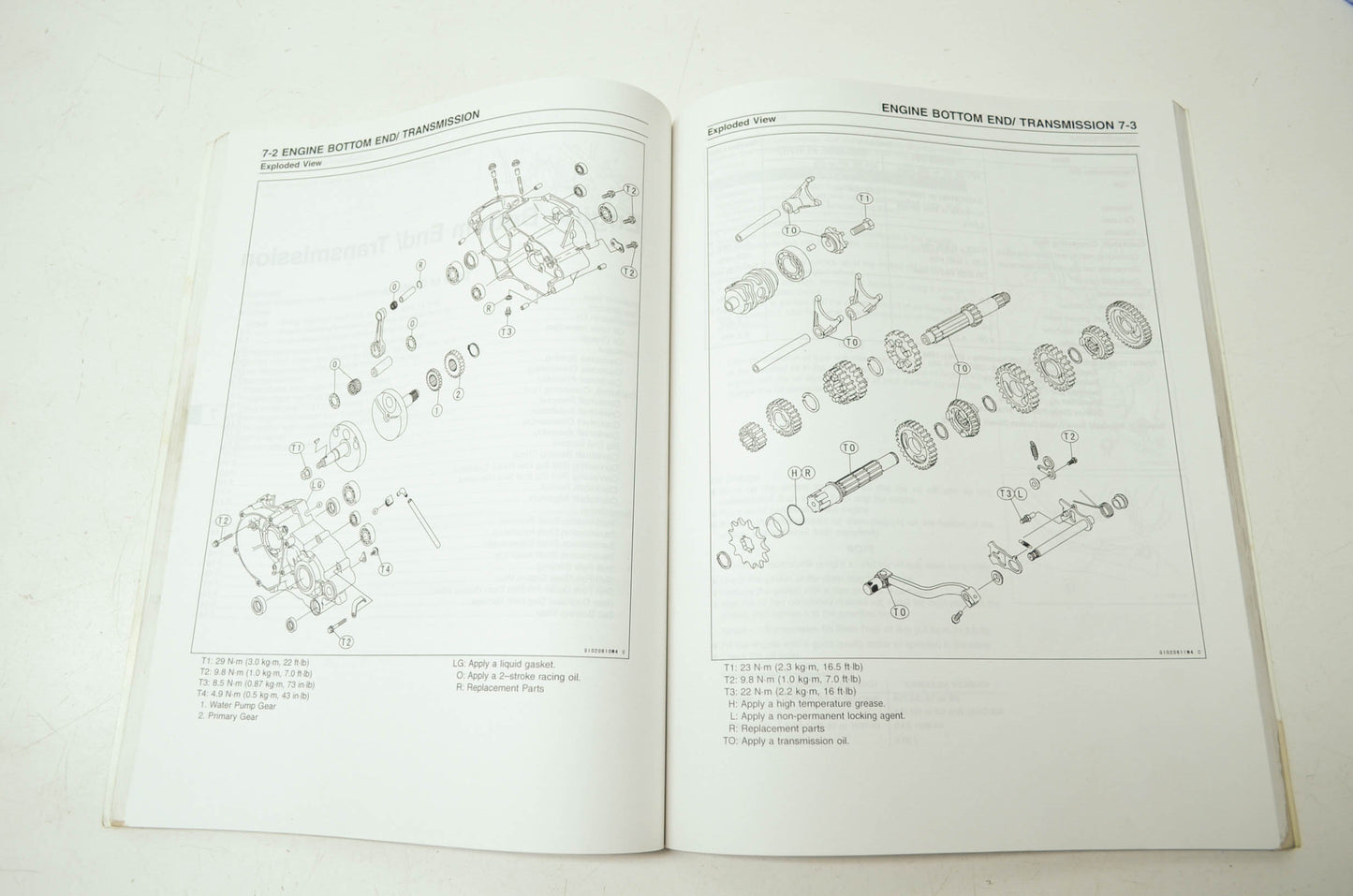 OEM Kawasaki 99924-1265-02 Service Manual KX85A/100D