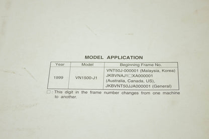 OEM Kawasaki 99924-1246-01 Service Manual VN1500J