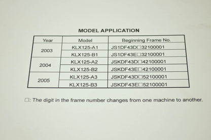 OEM Kawasaki 99924-1293-03 Service Manual KLX125A/B