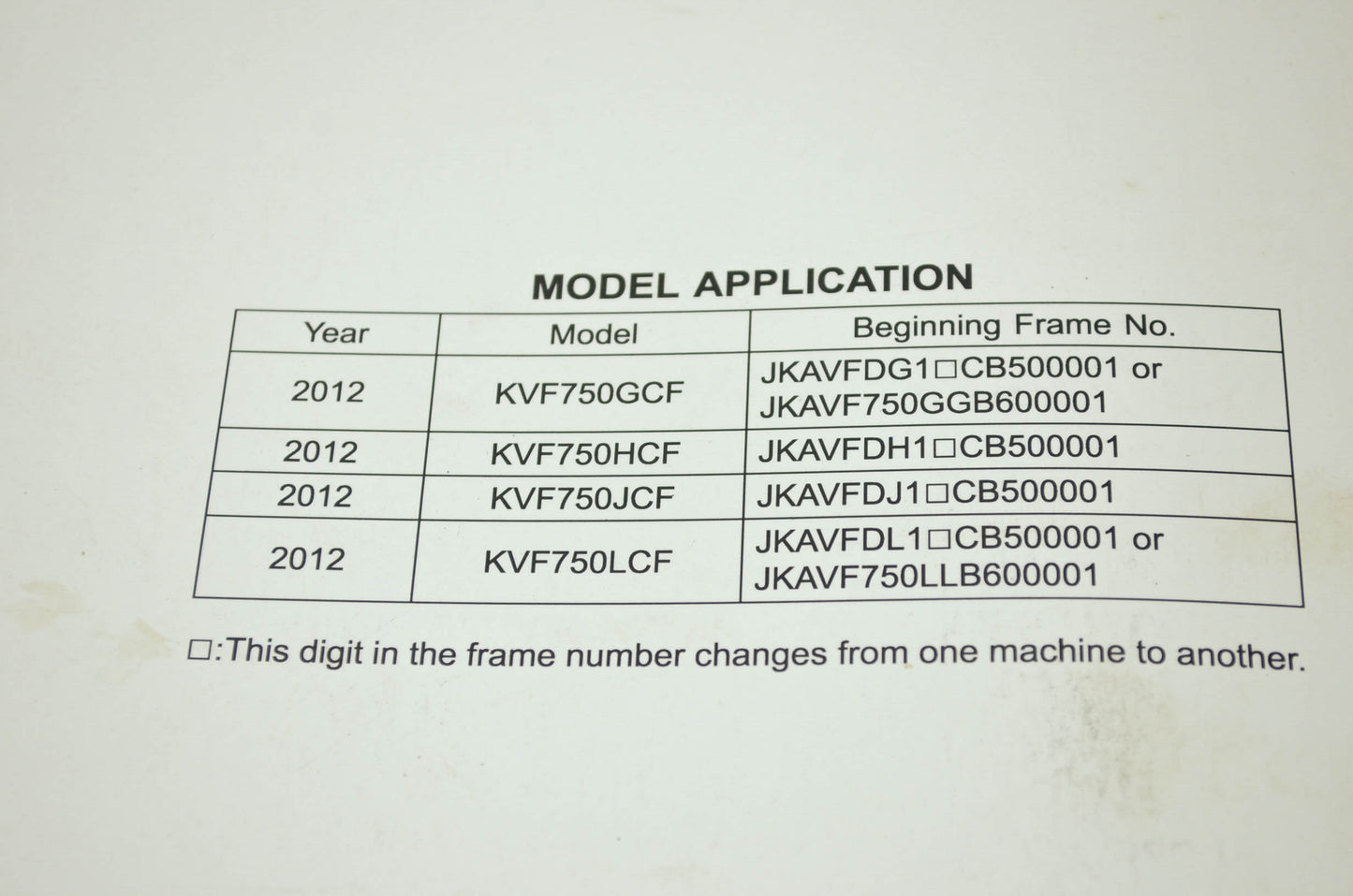 OEM Kawasaki 99924-1446-31 Service Manual KVF750G/H/J/L