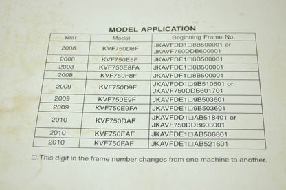 OEM Kawasaki 99924-1394-03 Service Manual KVF750D/E/F