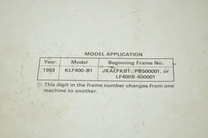 OEM Kawasaki 99924-1154-01 Service Manual KLF400B