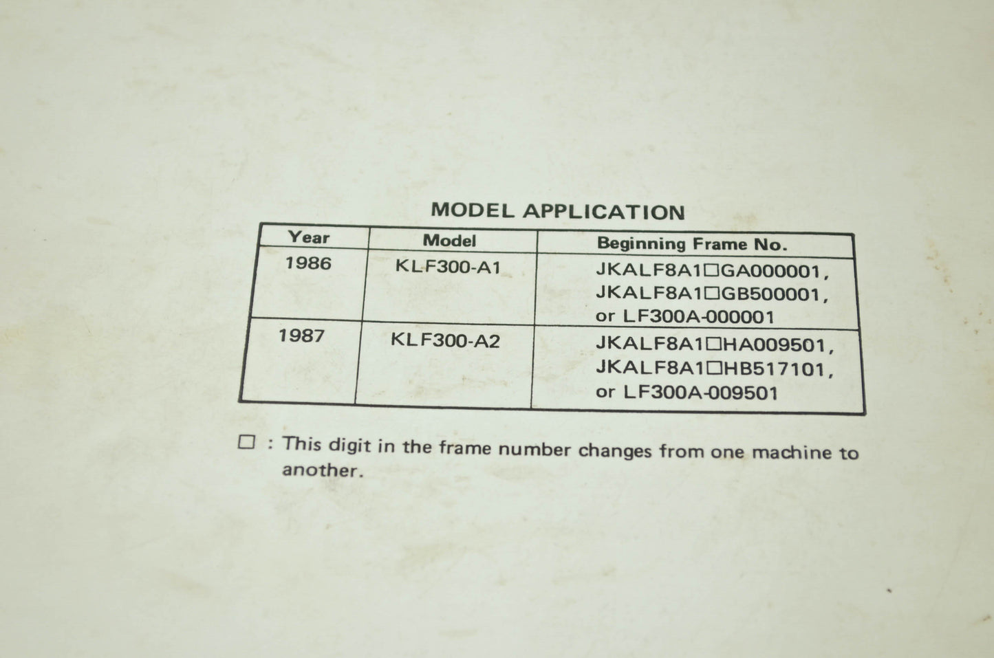 OEM Kawasaki 99924-1057-02 Service Manual KLF300