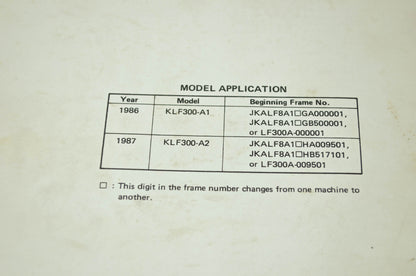 OEM Kawasaki 99924-1057-02 Service Manual KLF300