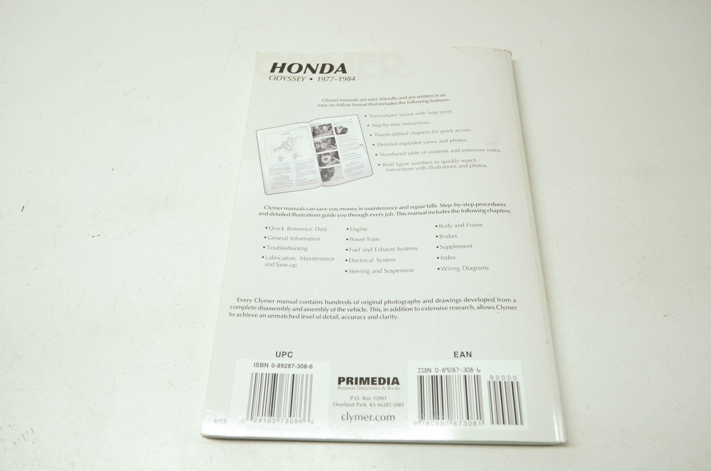 Clymer Honda Odyssey 77-84 Service Repair Maintenance Manual