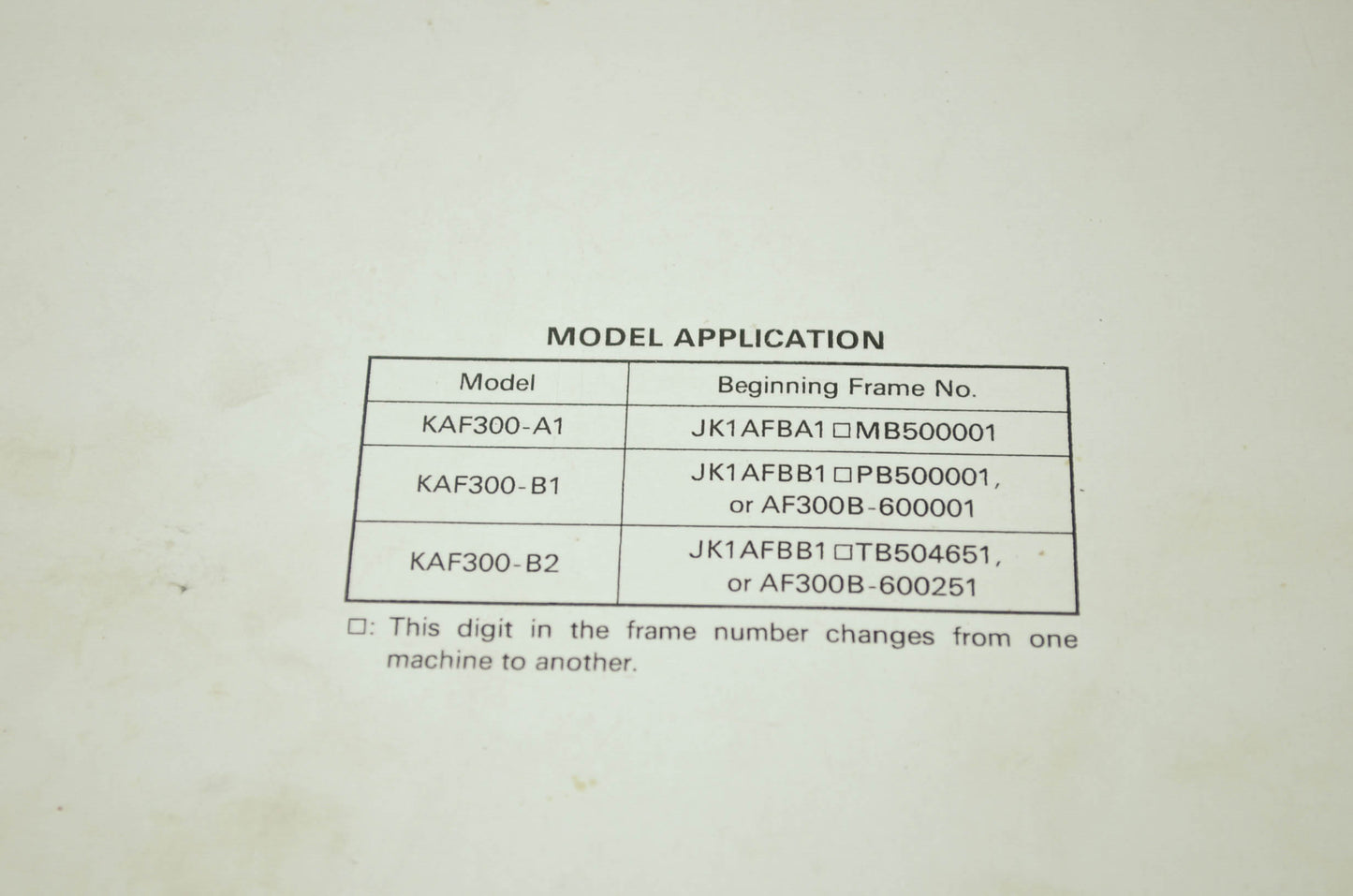 OEM Kawasaki 99924-1146-02 Service Manual KAF300A/B/C/D