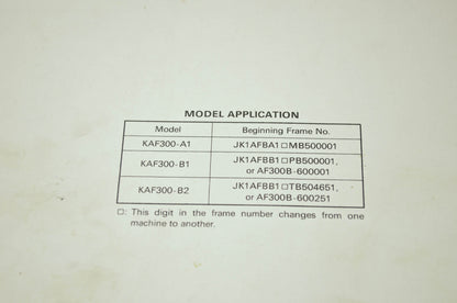 OEM Kawasaki 99924-1146-02 Service Manual KAF300A/B/C/D