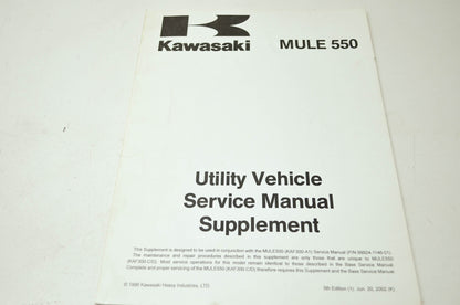 OEM Kawasaki 99924-1202-55 Service Manual Supplement KAF300C