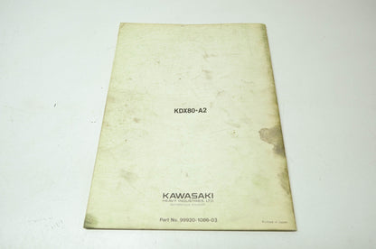 OEM Kawasaki 99920-1086-03 Owner's & Service Manual KDX80A2