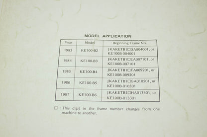 OEM Kawasaki 99924-1092-51 Service Manual KE100