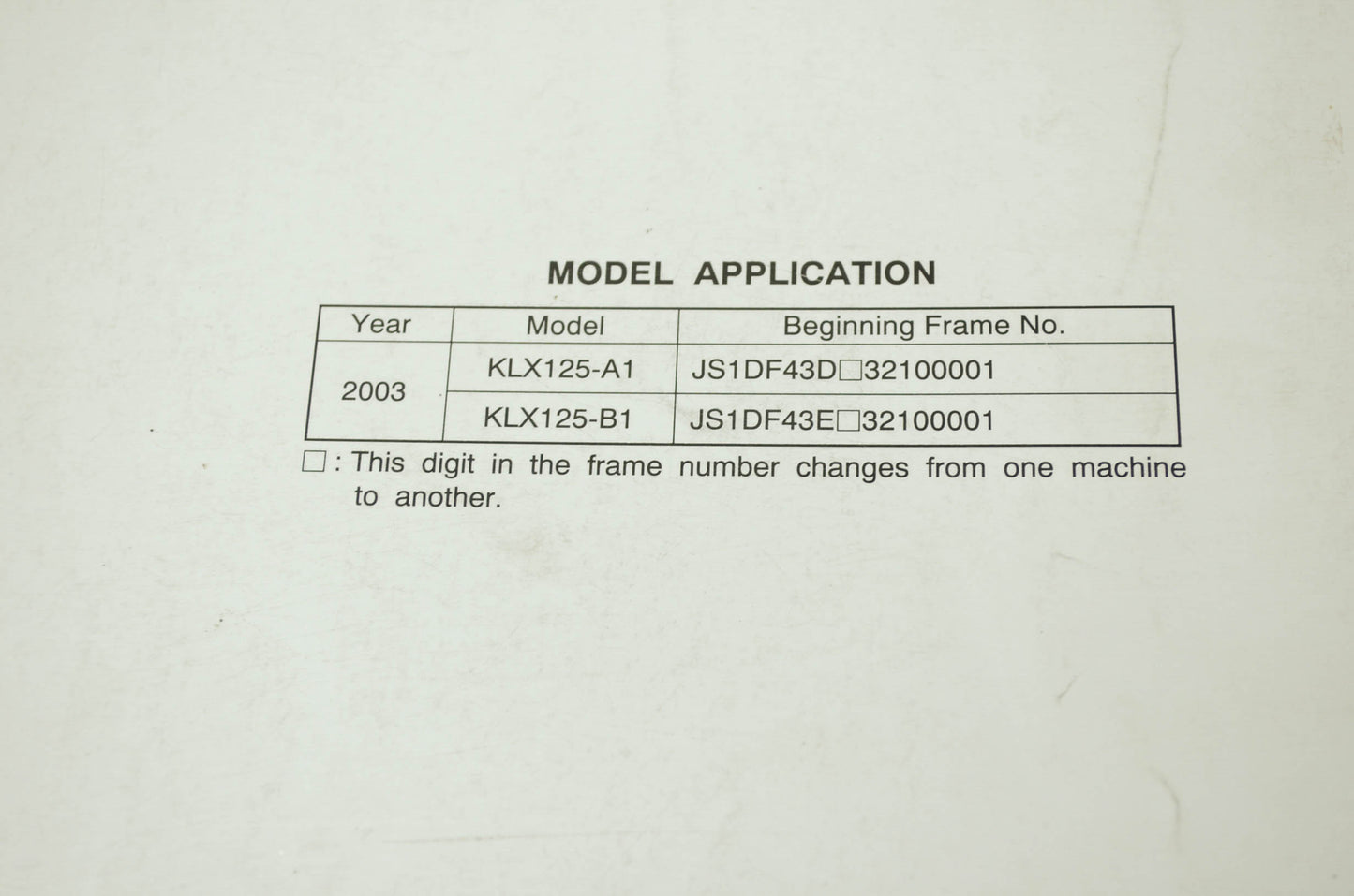 OEM Kawasaki 99924-1293-01 Service Manual KLX125A/B