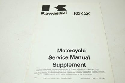OEM Kawasaki 99924-1204-54 Service Manual Supplement KDX220A