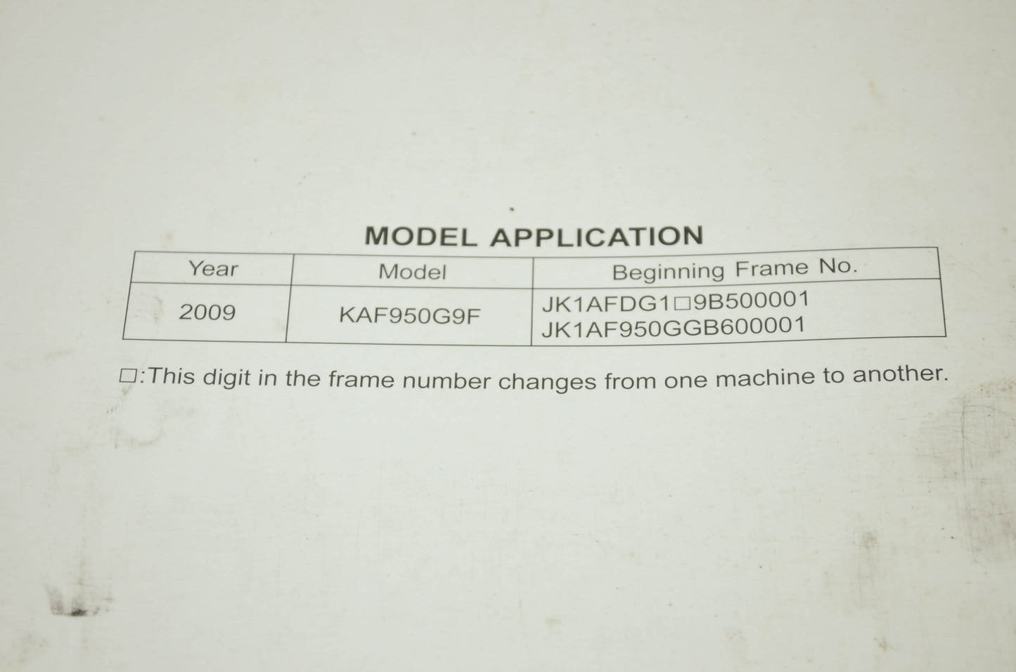 OEM Kawasaki 99924-1409-01 Service Manual KAF950G
