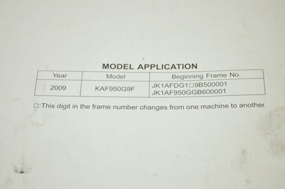 OEM Kawasaki 99924-1409-01 Service Manual KAF950G