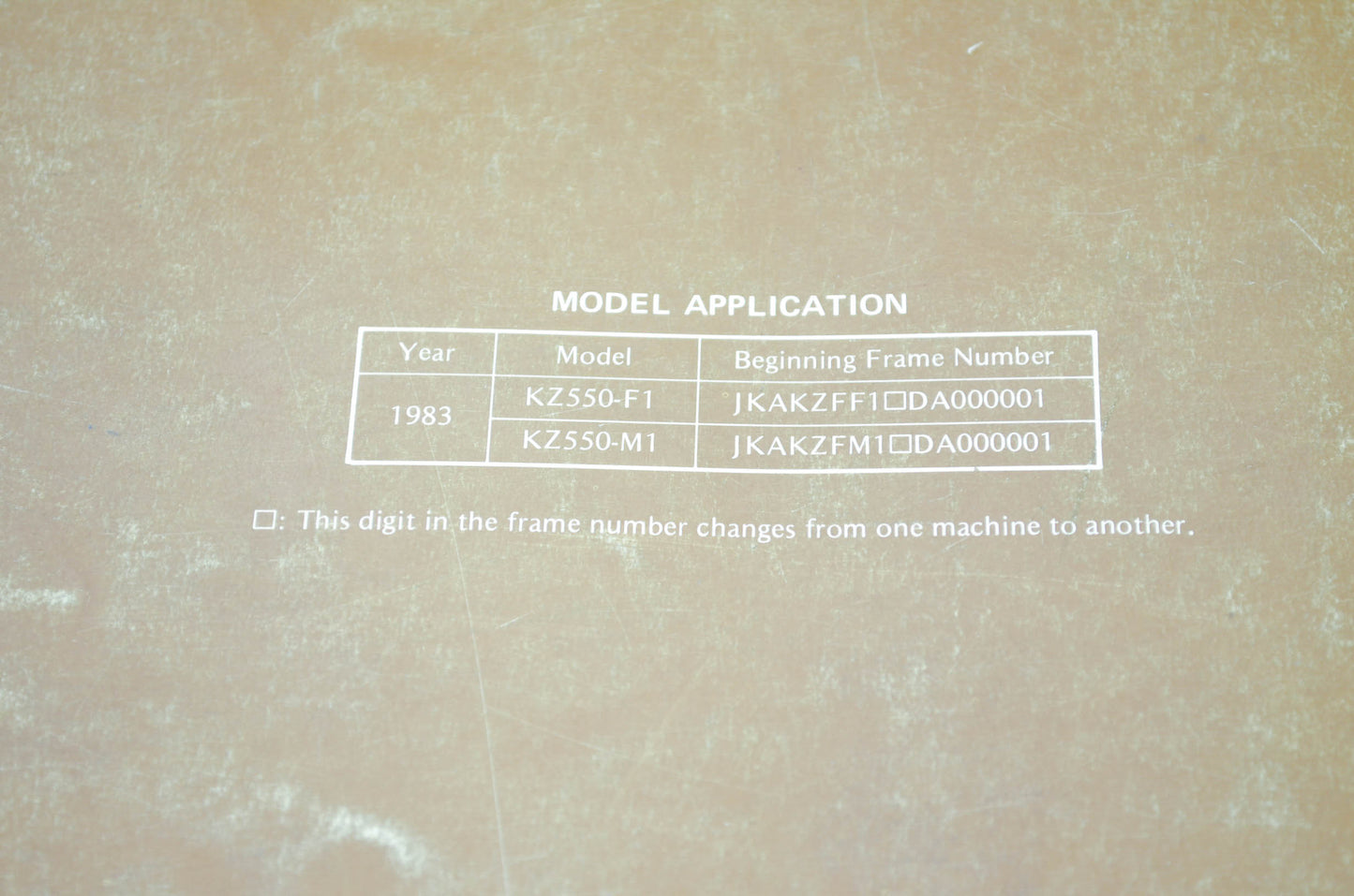 OEM Kawasaki 99924-1041-01 Service Manual KZ550F